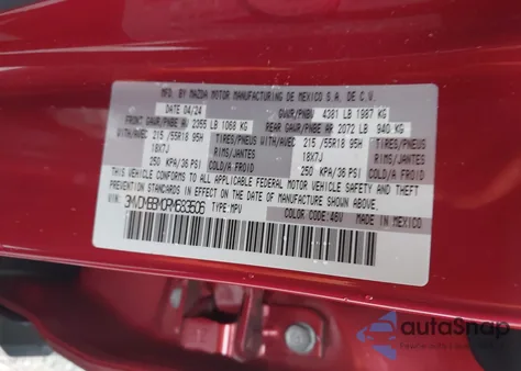 2024 Mazda Cx-30 2.5 S Select Sport из США, поврежденный, VIN 3MVDMBBM0RM683506